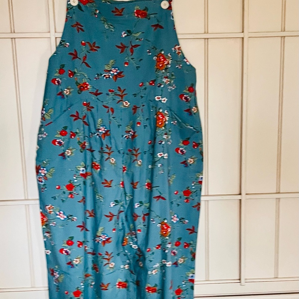 Chic Floral Blue Jumpsuit